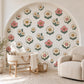 Daisy Wall Stickers, Retro Flower Nursery Decor, Pink Cream Daisy Wall Decals, Girls Kids Room Boho Floral Peel and Stick Wall Art