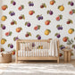 Fruit Wall Stickers, Autumn Orchard Nursery Decor, Plum Fig Apple Pear Wall Decals, Kids Room Vintage Botanical Peel and Stick Wall Art