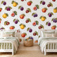 Fruit Wall Stickers, Autumn Orchard Nursery Decor, Plum Fig Apple Pear Wall Decals, Kids Room Vintage Botanical Peel and Stick Wall Art
