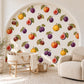 Fruit Wall Stickers, Autumn Orchard Nursery Decor, Plum Fig Apple Pear Wall Decals, Kids Room Vintage Botanical Peel and Stick Wall Art