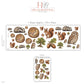 Woodland Animal Wall Stickers, Forest Nursery Decor, Badger Squirrel Owl Wall Decals, Kids Room Oak Tree Acorn Peel and Stick Wall Art