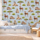 Safari Animal Wall Stickers, Savanna Nursery Decor, Okapi Baboon Warthog Wall Decals, Kids Room Watercolour Acacia Peel and Stick Wall Art