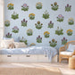 Wildflower Wall Stickers, Meadow Flower Nursery Decor, Yarrow Scabious Botanical Wall Decals, Kids Room Lilac Yellow Peel and Stick Wall Art