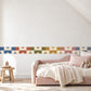 Checker Wall Border Stickers, Boho Nursery Decor, Geometric Checkerboard Wall Decals, Kids Room Terracotta Blue Peel and Stick Wall Art