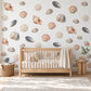 Seashell Wall Stickers, Beach Nursery Decor, Shell Sand Dollar Mussel Wall Decals, Kids Room Coastal Peach Blue Peel and Stick Wall Art