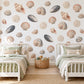 Seashell Wall Stickers, Beach Nursery Decor, Shell Sand Dollar Mussel Wall Decals, Kids Room Coastal Peach Blue Peel and Stick Wall Art