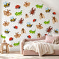 Bug Wall Stickers, Insect Nursery Decor, Ladybird Bee Grasshopper Beetle Wall Decals, Kids Room Crayon Minibeast Peel and Stick Wall Art