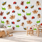 Bug Wall Stickers, Insect Nursery Decor, Ladybird Bee Grasshopper Beetle Wall Decals, Kids Room Crayon Minibeast Peel and Stick Wall Art