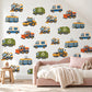 Vehicle Wall Stickers, Transport Nursery Decor, Bin Lorry Tram Post Van Wall Decals, Boys Kids Room Crayon City Peel and Stick Wall Art