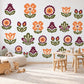 Folk Flower Wall Stickers, Scandi Floral Nursery Decor, Tulip Bellflower Wall Decals, Girls Kids Room Plum Orange Peel and Stick Wall Art