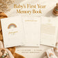 Baby First Year Memory Book Printable, Baby Book Keepsake, Gender Neutral Baby Journal, Month by Month Milestones, Boho New Baby Gift