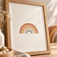 Boho Nursery Wall Art Set of 3, Rainbow Sun Hello Little One Prints, Terracotta Nursery Decor, Gender Neutral Printable Wall Art
