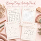 Rainy Day Activity Pack for Kids, Printable Mazes, Word Search, Dot to Dot, Kids Activity Book, Ages 4 to 8, Boho, A4 & US Letter