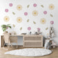 Flower Wall Stickers, Scandi Daisy Tulip Nursery Decor, Cream Floral Wall Decals, Girls Kids Room Neutral Baby Peel and Stick Art