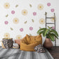 Flower Wall Stickers, Scandi Daisy Tulip Nursery Decor, Cream Floral Wall Decals, Girls Kids Room Neutral Baby Peel and Stick Art