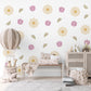 Flower Wall Stickers, Scandi Daisy Tulip Nursery Decor, Cream Floral Wall Decals, Girls Kids Room Neutral Baby Peel and Stick Art