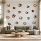 Coffee Cup Wall Stickers, Kitchen Wall Decor, Espresso Latte Wall Decals, Cafe Coffee Bean Brown Sage Peel and Stick Wall Art