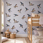 Swallow Wall Stickers, Bird Nursery Decor, Vintage Swallow Wall Decals, Woodland Kids Room Navy Rust Bird Peel and Stick Wall Art