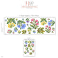Wildflower Wall Stickers, Floral Nursery Decor, Cowslip Cornflower Wall Decals, Girls Kids Room Watercolour Flower Peel and Stick Wall Art