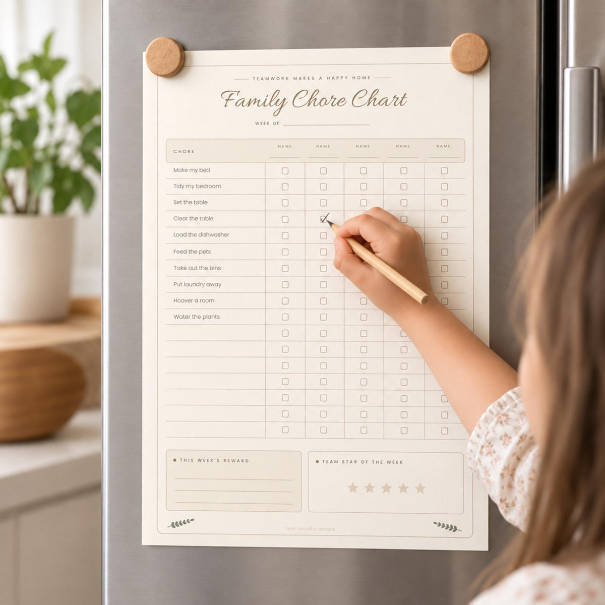 Cleaning Schedule Printable, Minimalist Weekly Cleaning Checklist, Daily Monthly Deep Clean, Family Chore Chart, A4 US Letter PDF