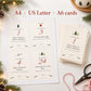 Christmas Advent Activity Cards Printable, Boho Family Advent Calendar, 24 Activity Ideas, Countdown Tracker, A4 Letter A6 PDF
