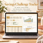 Savings Challenge Tracker Spreadsheet, 52 Week Money Challenge, 100 Envelope Challenge, Savings Goal Tracker for Google Sheets & Excel