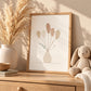 Boho Botanical Nursery Prints Set of 3, Pampas Grass Palm Leaf Arch Wall Art, Neutral Minimalist Printable Wall Art, Beige Nursery Decor