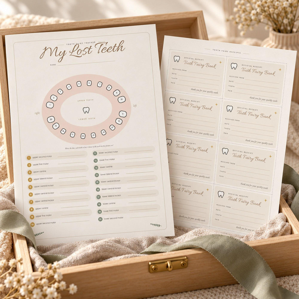 Tooth Fairy Kit Printable, Tooth Fairy Letter and Certificate, Tiny Tooth Envelope, Lost Tooth Chart, Tooth Fairy Receipt, A4 Letter
