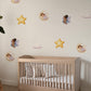 Fairy Wall Stickers, Fairy Moon Star Nursery Decor, Celestial Cloud Wall Decals, Girls Kids Room Baby Girl Peel and Stick Wall Art