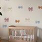 Bow Wall Stickers, Coquette Bow Nursery Decor, Watercolour Bow Wall Decals, Girls Kids Room Neutral Baby Peel and Stick Wall Art