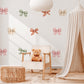 Bow Wall Stickers, Boho Coquette Bow Nursery Decor, Watercolour Bow Wall Decals, Girls Kids Room Baby Peel and Stick Wall Art