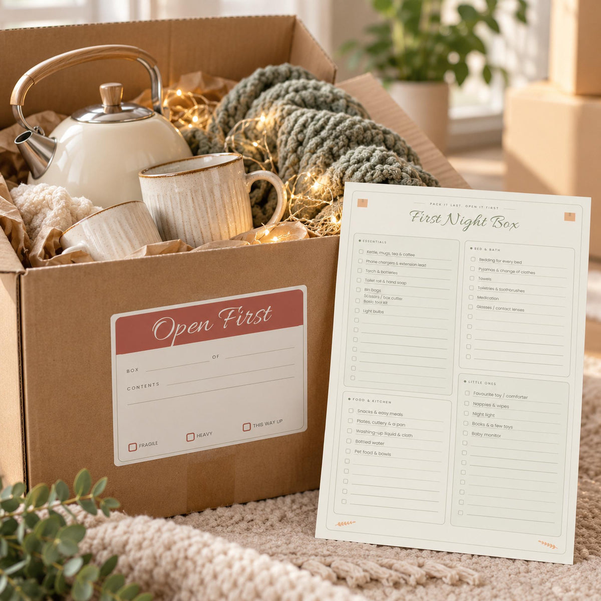 Moving House Planner Printable, Moving Checklist, Change of Address List, Box Labels, Packing Inventory, First Night Box, A4 & Letter