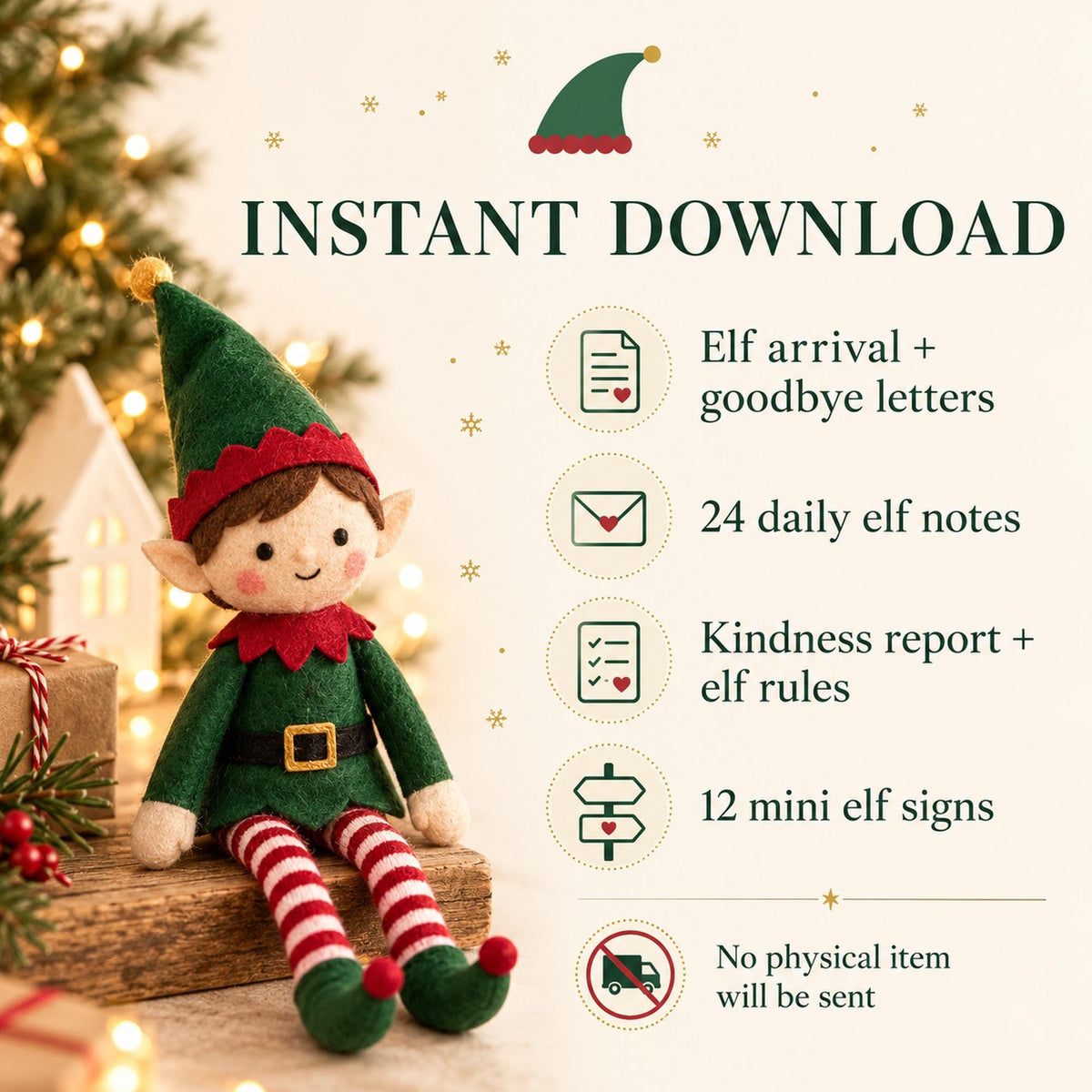Christmas Elf Arrival Kit Printable, Elf Arrival Letter, 24 Daily Elf Notes, Elf Goodbye Letter, Elf Props, Kids Christmas
