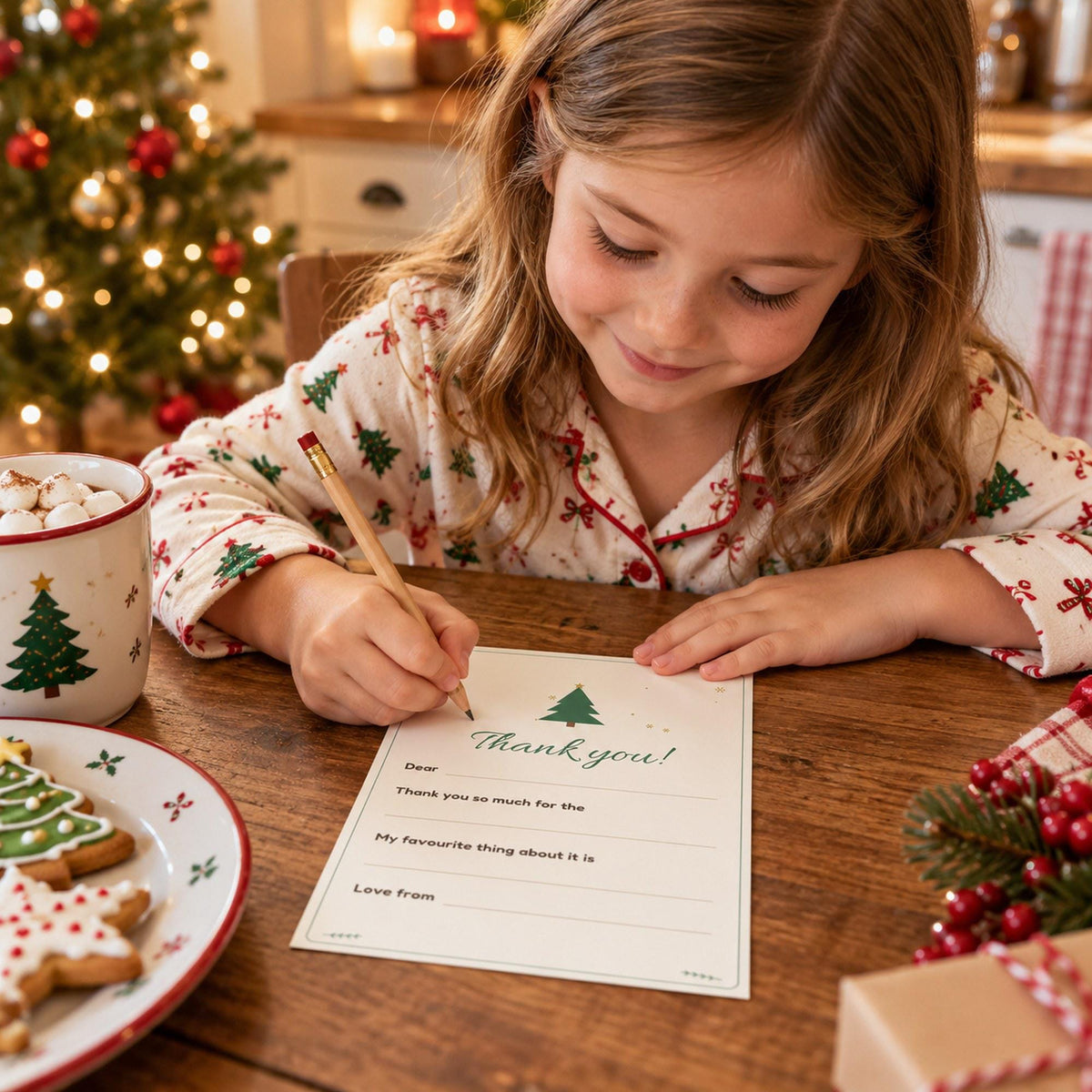 Kids Christmas Thank You Cards Printable, Fill in the Blank Thank You Notes, Colour In Cards, Draw Your Present, Christmas Gift Thank You