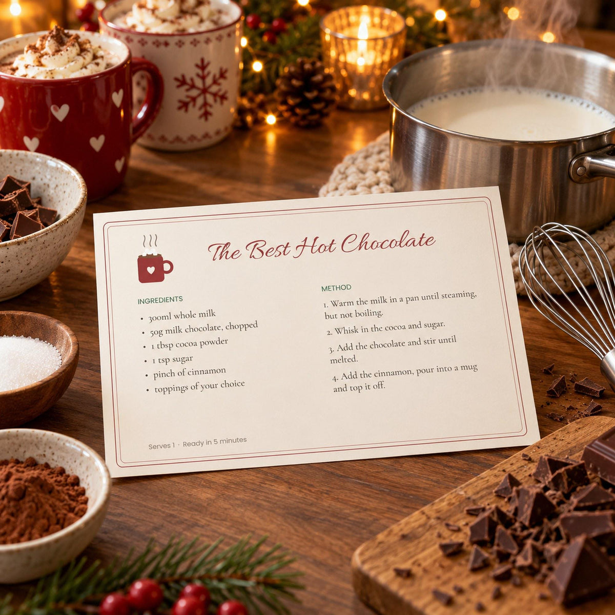 Hot Chocolate Bar Printables, Hot Cocoa Bar Sign, Topping Labels, Warm Wishes Favour Tags, Recipe Card, Christmas Party Decor