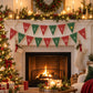 Merry Christmas Banner Printable, Christmas Bunting, Red and Green Pennant Banner, Joy Noel Banner, Christmas Mantel Decor