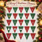 Merry Christmas Banner Printable, Christmas Bunting, Red and Green Pennant Banner, Joy Noel Banner, Christmas Mantel Decor
