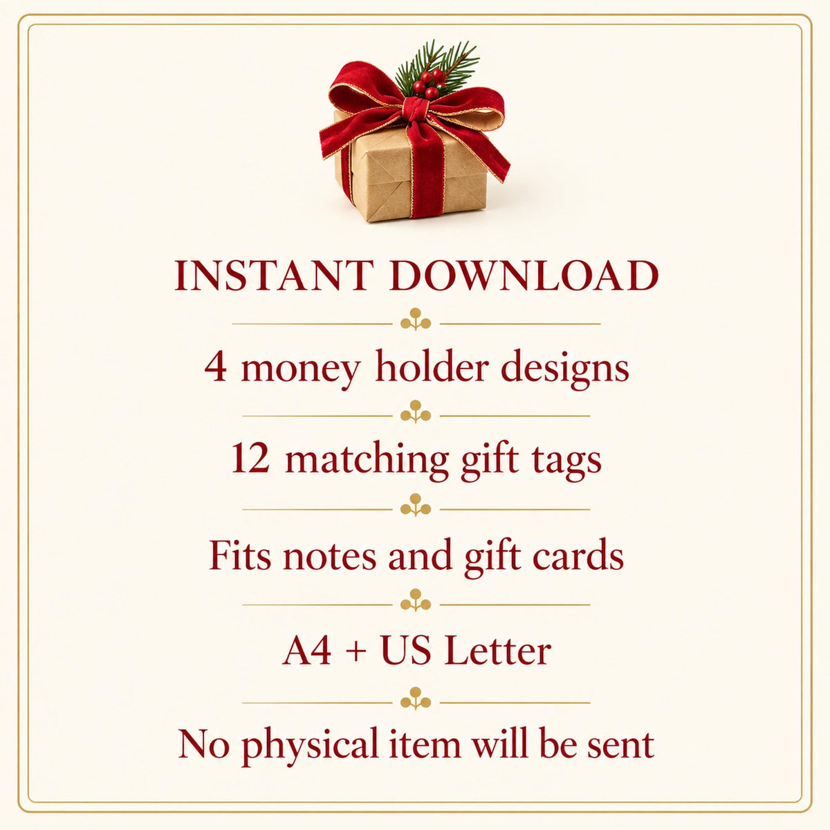 Christmas Money Holder Printable, Gift Card Holder, Cash Gift Wallet, Money Envelope, Christmas Gift Tags, Teen Gift, Stocking Filler