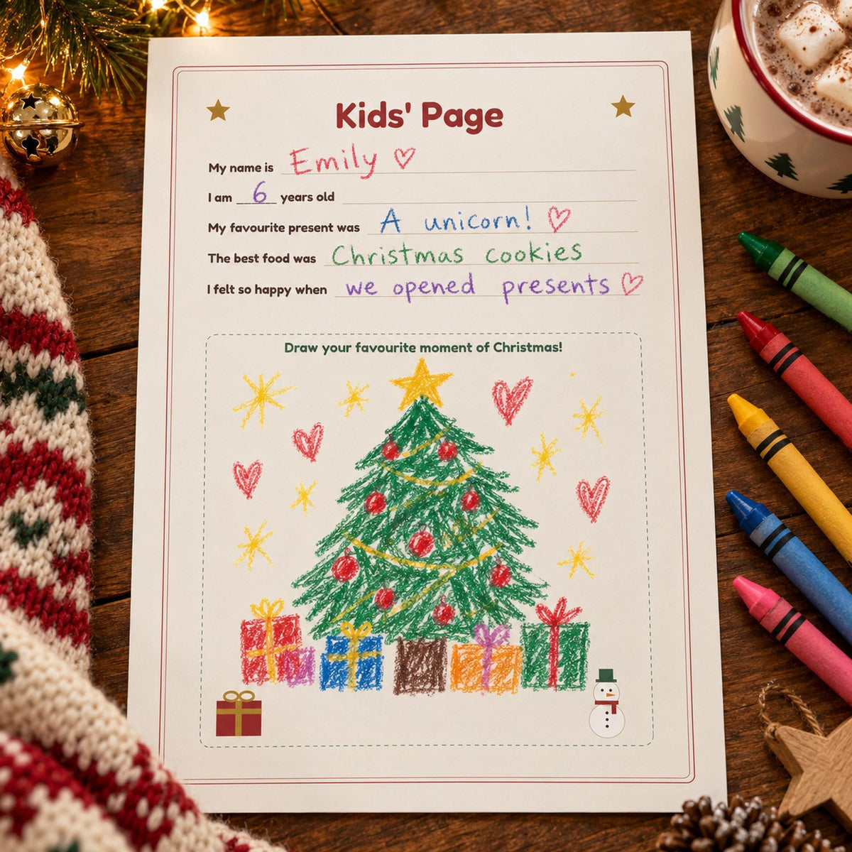 Family Christmas Memory Journal Printable, Christmas Keepsake, Christmas Memory Book, Gift List, Kids Christmas Page, Yearly Tradition