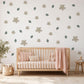Flower Wall Stickers, Neutral Blossom Nursery Decor, Watercolour Leaf Floral Wall Decals, Gender Neutral Kids Room Peel and Stick Art