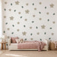 Flower Wall Stickers, Neutral Blossom Nursery Decor, Watercolour Leaf Floral Wall Decals, Gender Neutral Kids Room Peel and Stick Art