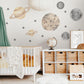 Planet Wall Stickers, Boho Space Nursery Decor, Neutral Planet Star Wall Decals, Kids Room Gender Neutral Baby Peel and Stick Art