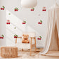 Cherry Wall Stickers, Coquette Cherry Nursery Decor, Red Cherry Bow Wall Decals, Girls Kids Room Bedroom Baby Peel and Stick Wall Art