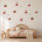 Cherry Wall Stickers, Coquette Cherry Nursery Decor, Red Cherry Bow Wall Decals, Girls Kids Room Bedroom Baby Peel and Stick Wall Art