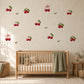 Cherry Wall Stickers, Coquette Cherry Nursery Decor, Red Cherry Bow Wall Decals, Girls Kids Room Bedroom Baby Peel and Stick Wall Art