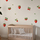 Strawberry Wall Stickers, Strawberry Garden Nursery Decor, Fruit Wall Decals, Girls Kids Room Kitchen Baby Peel and Stick Wall Art