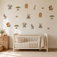 Safari Wall Stickers, Safari Animal Nursery Decor, Lion Elephant Giraffe Wall Decals, Kids Room Gender Neutral Baby Peel and Stick Art