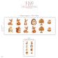 Woodland Wall Stickers, Woodland Animal Nursery Decor, Fox Deer Hedgehog Wall Decals, Kids Room Gender Neutral Baby Peel and Stick Art