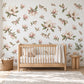 Magnolia Wall Stickers, Blush Pink Floral Nursery Decor, Botanical Flower Wall Decals, Girls Room Sage Green Peel and Stick Wall Art