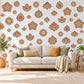 Lotus Mandala Wall Stickers, Terracotta Sage Boho Decor, Floral Medallion Wall Decals, Bedroom Yoga Room Peel and Stick Wall Art